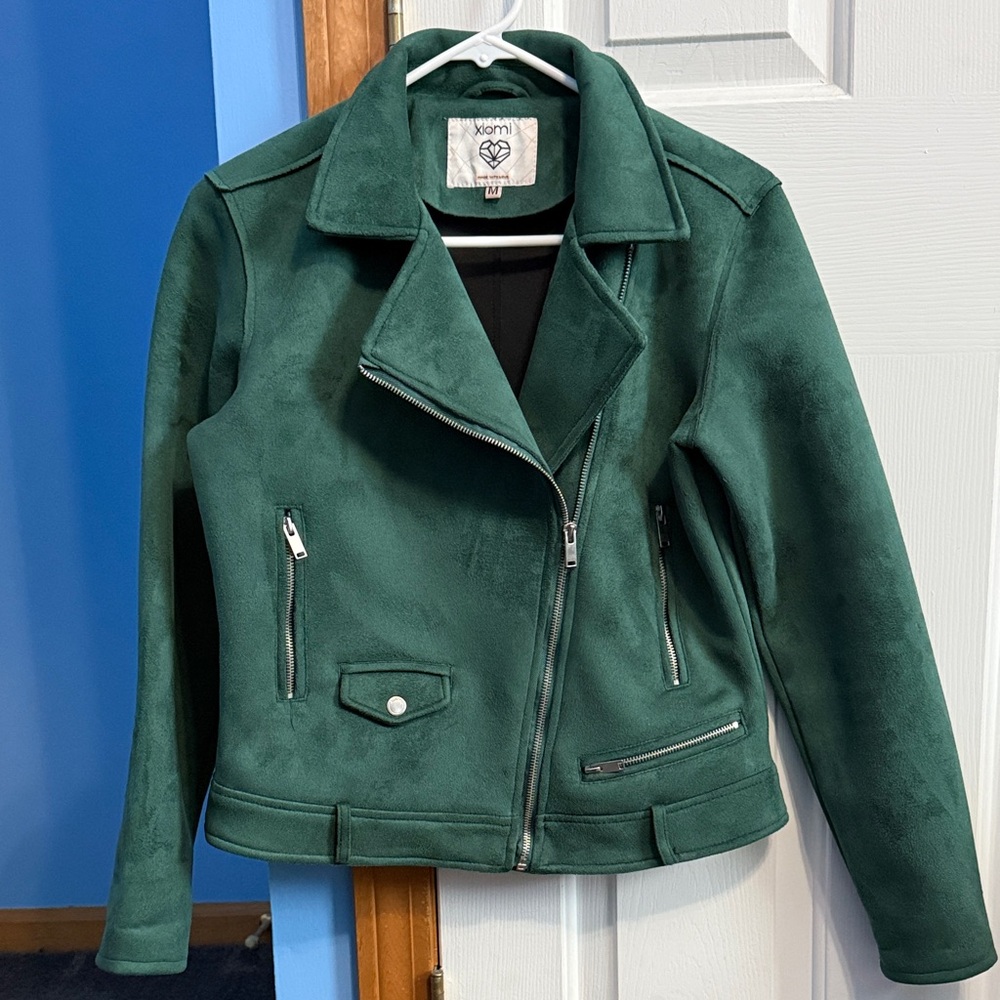 Women's Forest Green Suede Jacket